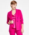 Bar Iii Women's Ruched-sleeve Open-front Blazer, Created For Macy's In Jazz Berry
