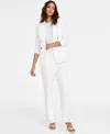BAR III WOMEN'S RUCHED-SLEEVE OPEN-FRONT LINEN BLAZER, EXCLUSIVELY AT MACY'S