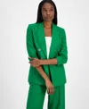Bar Iii Womens Faux Double Breasted Blazer Sleeveless Honeycomb Top Cropped Wide Leg Pants Exclusively At Ma In Green Chili