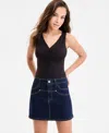 Bar Iii Women's Ruched V-neck Sleeveless Bodysuit, Exclusively At Macy's In Black