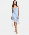 Bar Iii Women's Ruffled Mini Dress, Macy's Exclusive In Blue