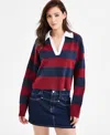Bar Iii Women's Rugby-stripe Polo Sweater, Macy's Exclusive In Multi