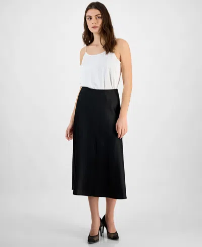 BAR III WOMEN'S SATIN PULL-ON MIDI SKIRT, EXCLUSIVELY AT MACY'S