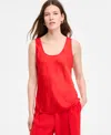 Bar Iii Women's Satin Tank Top, Exclusively At Macy's In Red