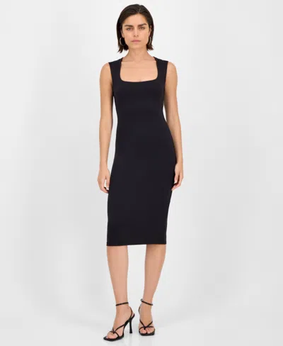 Bar Iii Women's Scoop Tank Sleeveless Midi Dress, Exclusively At Macy's In Black