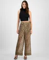 Bar Iii Women's Sheer Cheetah-print High-rise Wide-leg Pants, Exclusively At Macy's In Clara Cheetah A