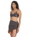 Bar Iii Women's Shimmer Core Ruched Skirt Cover-up, Exclusively At Macy's In Gray