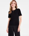 Bar Iii Women's Short-sleeve Cardigan, Exclusively At Macy's In Black