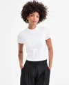 Bar Iii Women's Short-sleeve Mock Neck Sweater, Macy's Exclusive In White