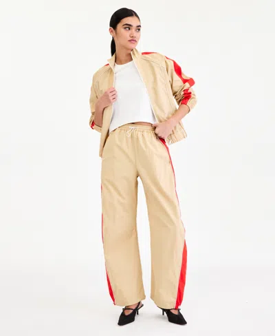 Bar Iii Women's Side-striped Track Pants, Macy's Exclusive In Brown