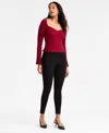Bar Iii Women's Skinny Pull-on Leggings, Macy's Exclusive In Black
