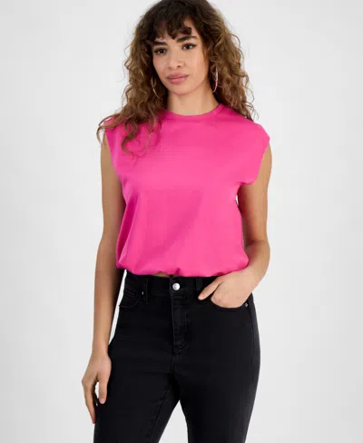 Bar Iii Women's Sleeveless Blouson Tee, Exclusively At Macy's In Pinkadelic