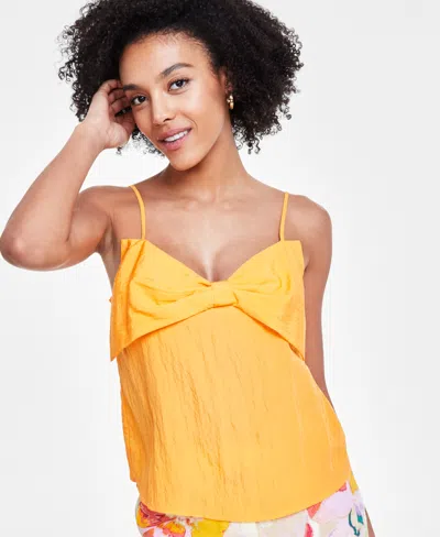 Bar Iii Women's Sleeveless Bow Top, Created For Macy's In Blazing Orange
