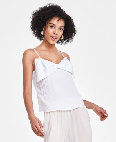 Bar Iii Women's Sleeveless Bow Top, Created For Macy's In Bright White