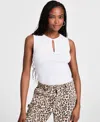 Bar Iii Women's Sleeveless Cutout Ribbed Bodysuit, Exclusively At Macy's In Bright White