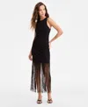 Bar Iii Women's Sleeveless Fringe-hem Dress, Exclusively At Macy's In Black