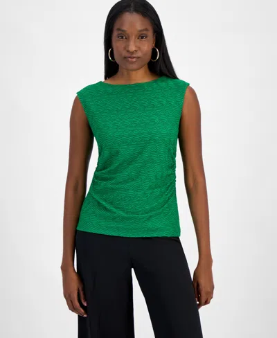 Bar Iii Women's Sleeveless Honeycomb Top, Exclusively At Macy's In Green Chili
