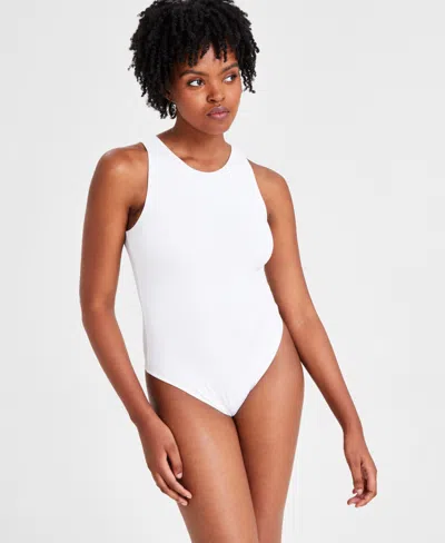 Bar Iii Women's Sleeveless Jersey Bodysuit, Created For Macy's In Bright Whi