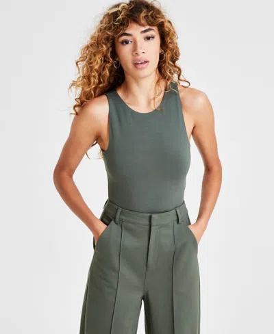 Bar Iii Women's Sleeveless Jersey Bodysuit, Created For Macy's In Palmetto
