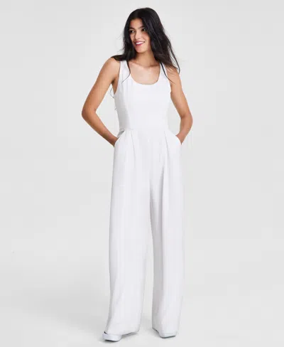 Bar Iii Women's Sleeveless Seamed-bodice Jumpsuit, Created For Macy's In Creama