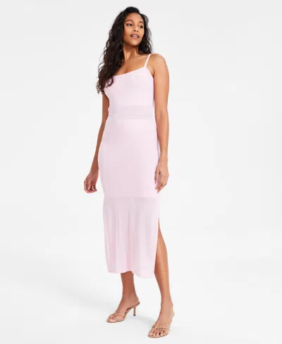 Bar Iii Women's Sleeveless Side-slit Midi Sweater Dress, Exclusively At Macy's In Orchid Pink