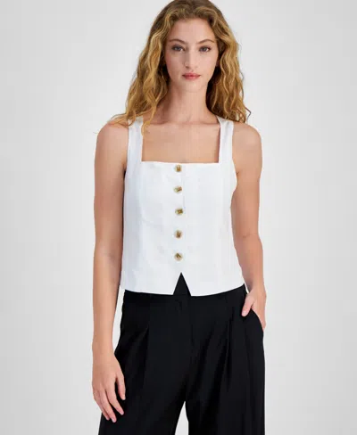 Bar Iii Women's Sleeveless Square-neck Vest, Exclusively At Macy's In Bright Whi