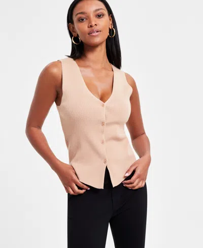 Bar Iii Women's Sleeveless Sweater Vest, Exclusively At Macy's In Latte Cafe