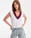 Bar Iii Women's Sleeveless V-neck Sweater Vest, Exclusively At Macy's In White