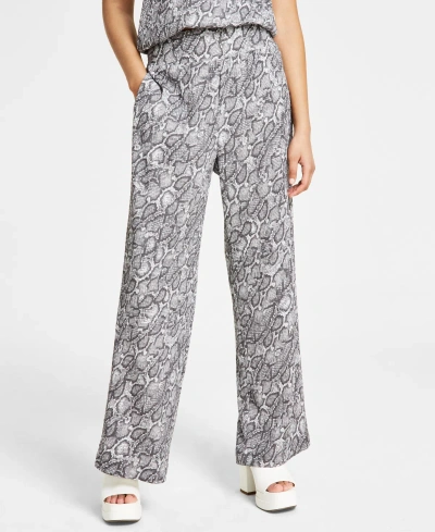 Bar Iii Women's Snakeskin-print Wide-leg Pants, Created For Macy's In Jess Snake A