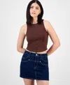 Bar Iii Women's Soft-seam Corset Tank Top, Exclusively At Macy's In Brown