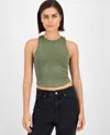 Bar Iii Women's Soft-seam Corset Tank Top, Exclusively At Macy's In Green
