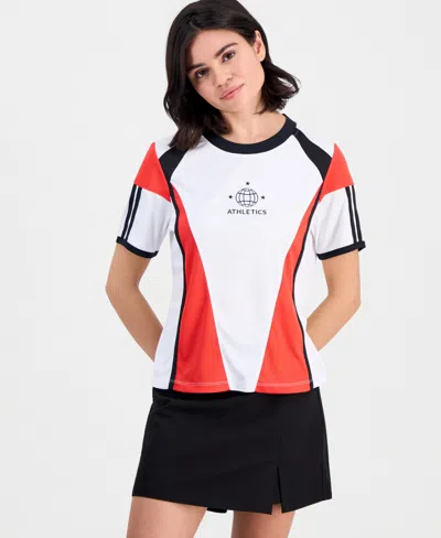 Bar Iii Women's Sporty Colorblocked T-shirt, Macy's Exclusive In Multi