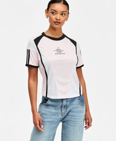 Bar Iii Women's Sporty Colorblocked T-shirt, Macy's Exclusive In Pink