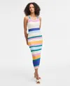 Bar Iii Women's Striped Crochet Tank Dress, Exclusively At Macy's In Multi
