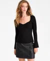 Bar Iii Women's Sweetheart-neck Bustier Ribbed Sweater, Macy's Exclusive In Black