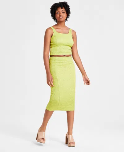 Bar Iii Women's Textured Knit Midi Skirt, Created For Macy's In Golden Lim
