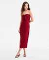 Bar Iii Women's Tie-front Midi Dress, Exclusively At Macy's
