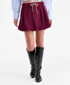 Bar Iii Women's Tie-waist Bubble-hem Mini Skirt, Macy's Exclusive In Pink