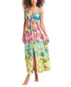 BAR III WOMEN'S TIERED PRINTED RUFFLE COVER-UP DRESS, CREATED FOR MACY'S