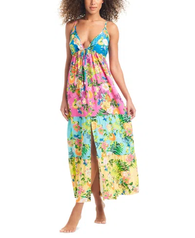 Bar Iii Women's Tiered Printed Ruffle Cover-up Dress, Created For Macy's In Multi