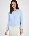 Bar Iii Women's Tweed Jacket, Exclusively At Macy's In Chateau Blue Multi