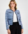 BAR III WOMEN'S TWEED OPEN-FRONT JACKET, EXCLUSIVELY AT MACY'S