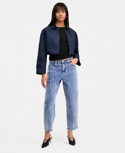 Bar Iii Women's Twisted-seam Acid-wash Jeans, Macy's Exclusive In Blue