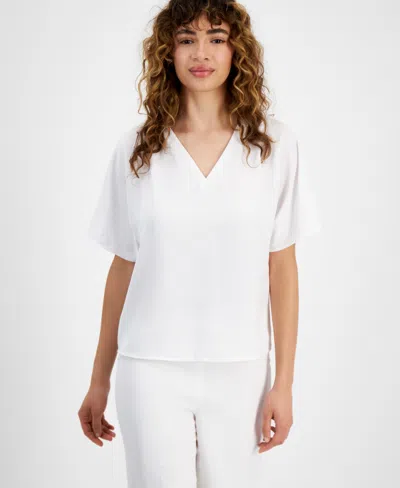 Bar Iii Women's V-neck Dolman-sleeve Top, Created For Macy's In Blanc
