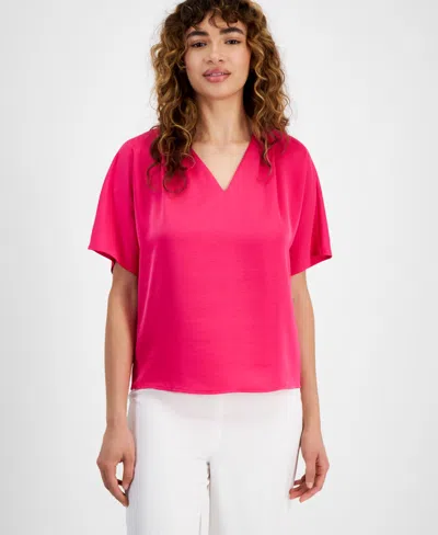Bar Iii Women's V-neck Dolman-sleeve Top, Created For Macy's In Sunset Rose