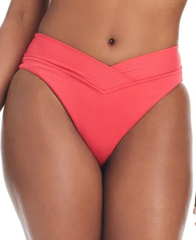 Bar Iii Women's V-waist High-leg Bikini Bottoms, Created For Macy's In Bright Rose
