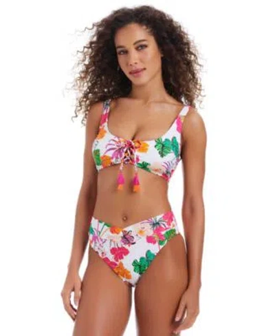 Bar Iii Womens Bermuda Babe Lace Up Bikini Top V Waist Bikini Bottoms Exclusively At Macys