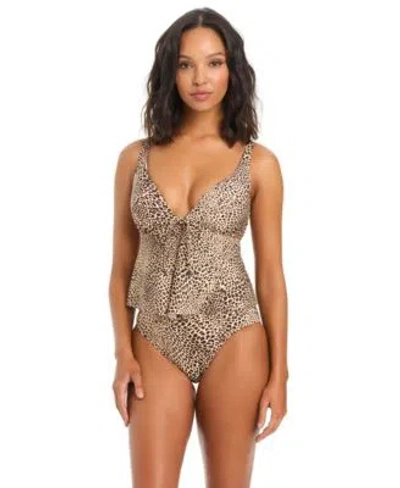 Bar Iii Womens Cant Be Tamed Tunnel Fly Away Tankini Top Hipster Bottoms In Burgundy