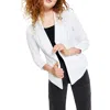 Bar Iii Womens Collar Casual Cardigan Sweater In White