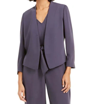 Pre-owned Bar Iii Womens Collarless Open Front Jacket,size X-large,dusk